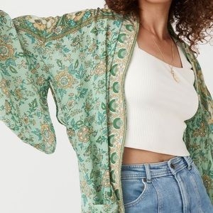 Spell Folksong Kimono in Sage size s/m
